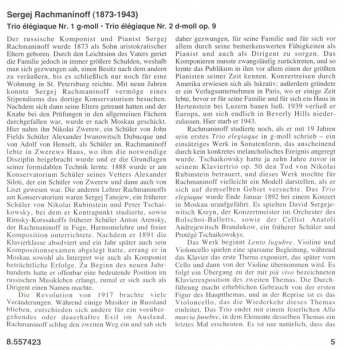 CD Sergei Vasilyevich Rachmaninoff: Piano Trios 117965
