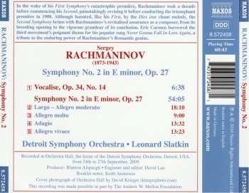 CD Sergei Vasilyevich Rachmaninoff: Symphony No. 2, Op. 27 · Vocalise, Op. 34, No. 14 439377