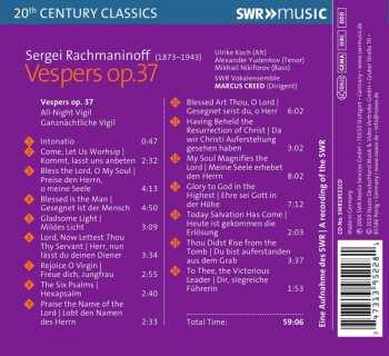 CD Sergei Vasilyevich Rachmaninoff: Vespers, Op. 37 116853