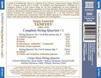 CD Sergey Ivanovich Taneyev: Complete String Quartets • 1 (String Quartets Nos. 1 And 3) 115129