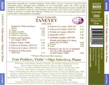 CD Sergey Ivanovich Taneyev: Violin Sonata • Music For Piano 462683