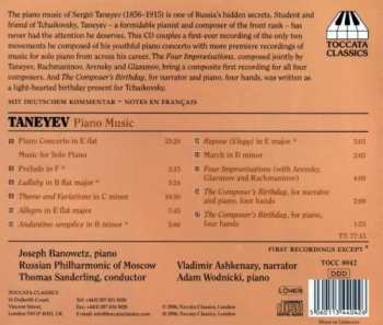 CD Sergey Ivanovich Taneyev: Piano Concerto In E Flat Major, Music For Solo Piano, Four Improvisations, The Composer’s Birthday 179433