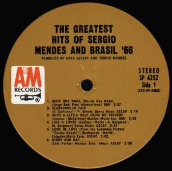 LP Sérgio Mendes & Brasil '66: Greatest Hits