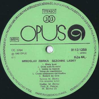 LP Miroslav Žbirka: Sezónne Lásky 125918