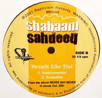 LP Shabaam Sahdeeq: Straight Like That
