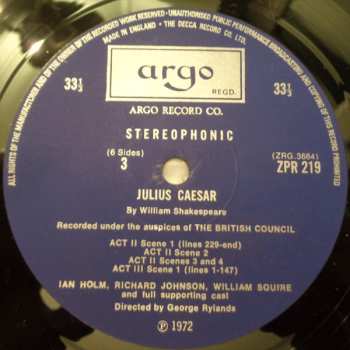 3LP/Box Set William Shakespeare: Julius Caesar