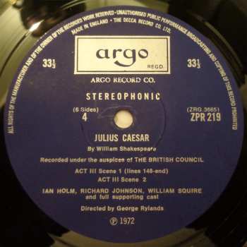 3LP/Box Set William Shakespeare: Julius Caesar
