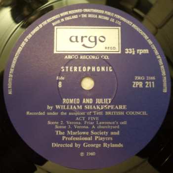 4LP/Box Set William Shakespeare: Romeo and Juliet