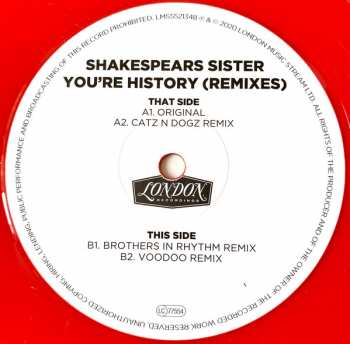 LP Shakespear's Sister: You're History (Remixes) LTD | CLR 346370
