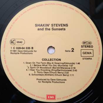 LP Shakin' Stevens And The Sunsets: Collection
