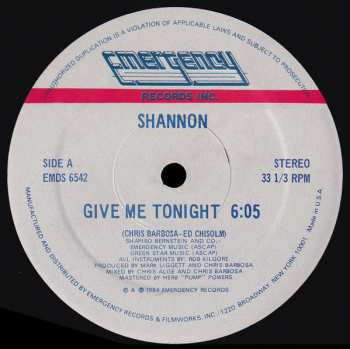 Album Shannon: Give Me Tonight