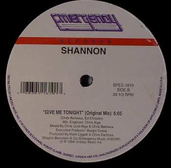 LP Shannon: Give Me Tonight 286498