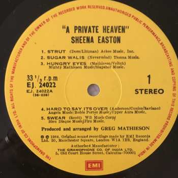 LP Sheena Easton: A Private Heaven 42329