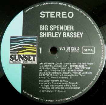 LP Shirley Bassey: Big Spender