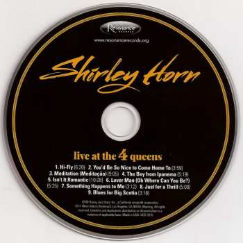 CD Shirley Horn: Live At The 4 Queens 351545