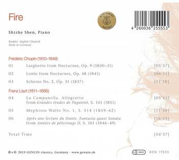 CD Shizhe Shen: Fire: Works By Frédéric Chopin And Franz Liszt 290718