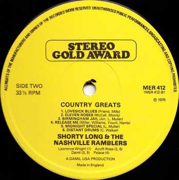 LP Shorty Long: Country Greats 123818