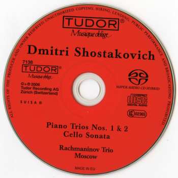SACD Dmitri Shostakovich: Piano Trios Nos. 1 & 2 / Cello Sonata 450872