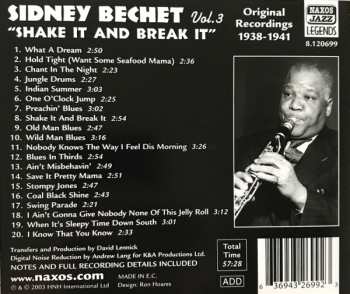 CD Sidney Bechet: Vol. 3 - Shake It And Break It - Original Recordings 1938-1941 329517
