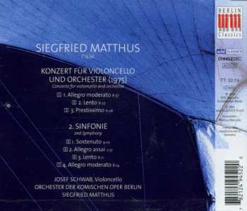 CD Siegfried Matthus: Symphony No. 2 / Concerto For Violoncello And Orchestra