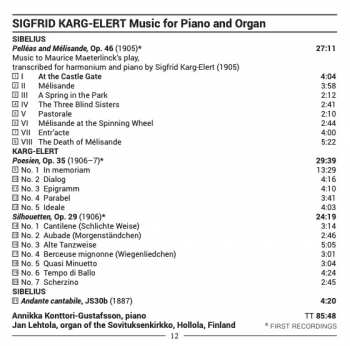 CD Sigfrid Karg-Elert: Music For Piano And Organ 126687