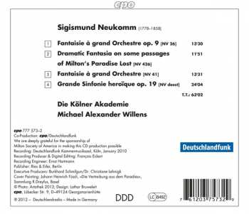 CD Sigismund Neukomm: Three Orchestral Fantasies; Sinfonie Heroïque 114519
