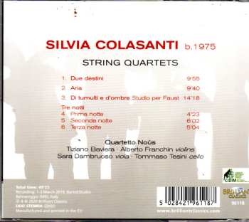 CD Silvia Colasanti: String Quartets 465150