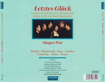 CD Singer Pur: Letztes Glück (Lieder Der Deutschen Romantik = Songs Of The German Romantics) 122799