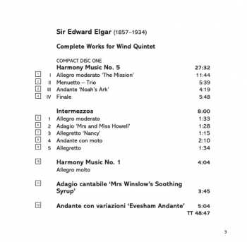 2CD Sir Edward Elgar: Complete Works For Wind Quintet 288841