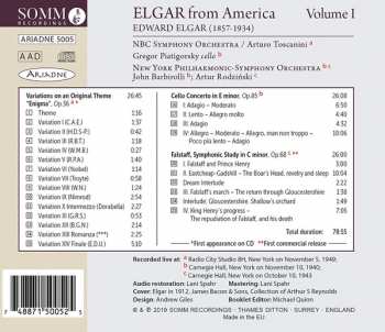 CD Sir Edward Elgar: Elgar From America, Volume I 262087