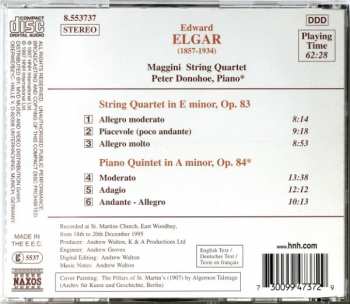 CD Sir Edward Elgar: String Quartet In E Minor / Piano Quintet In A Minor 221544