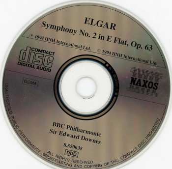 CD Sir Edward Elgar: Symphony No. 2, Op. 63