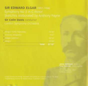 CD Sir Edward Elgar: Symphony No 3 325931