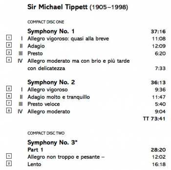 3CD/Box Set Sir Michael Tippett: Symphonies 327746