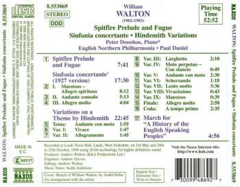 CD Sir William Walton: Spitfire Prelude And Fugue • Sinfonia Concertante • Hindemith Variations 456304