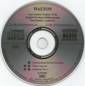 CD Sir William Walton: Symphony No. 2 • Viola Concerto • Johannesburg Festival Overture 319669