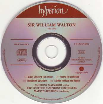 CD Sir William Walton: Violin Concerto ∙ Partita ∙ Hindemith Variations 329647