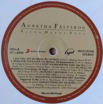 LP Agnetha Fältskog: Sjung Denna Sång LTD | NUM | CLR 32863