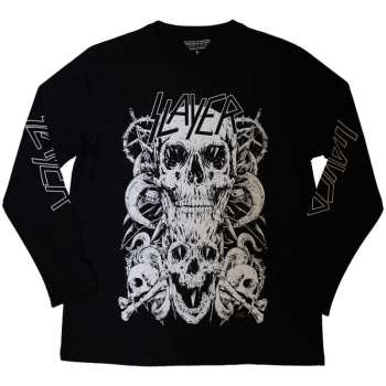 Merch Slayer: Slayer Unisex Long Sleeve T-shirt: White Skulls (sleeve Print) (medium) M
