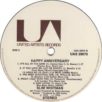 LP Slim Whitman: Happy Anniversary 485009