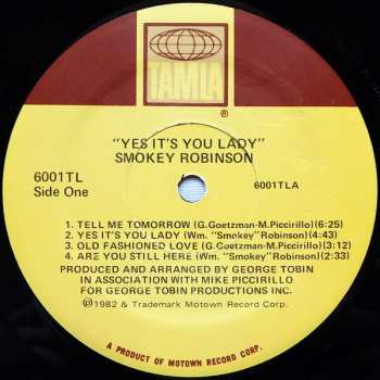 LP Smokey Robinson: Yes It's You Lady 374343
