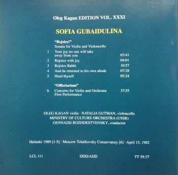 CD Sofia Gubaidulina: Oleg Kagan Plays Gubaidulina 336782