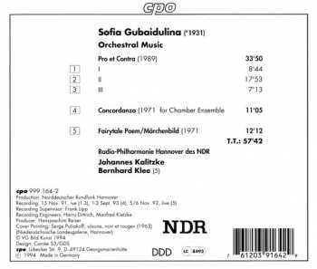 CD Sofia Gubaidulina: Orchestral Music: Pro Et Contra · Märchenbild · Concordanza 235287