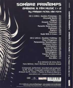 2CD Sombre Printemps: Ambient & Film Music 1+2 255012