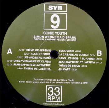 LP Sonic Youth: Simon Werner A Disparu (Original Enregistrement Sonore) 90312