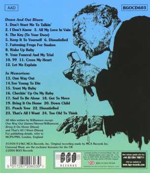 CD Sonny Boy Williamson: Down And Out Blues / In Memorium 117999