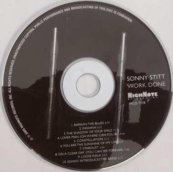 CD Sonny Stitt: Work Done 311923