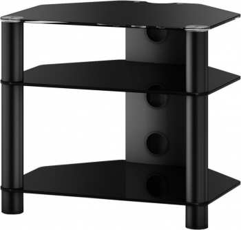  SONOROUS RX-2130 - hifi stolek 3 police, lesklý černý, černá skla