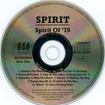 2CD Spirit: Spirit Of '76 112819