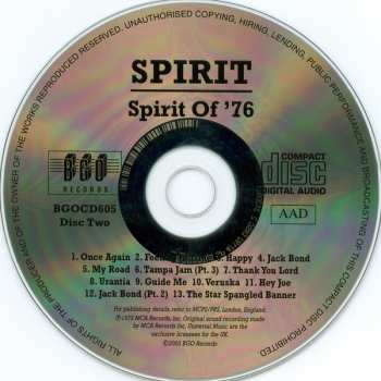 2CD Spirit: Spirit Of '76 112819
